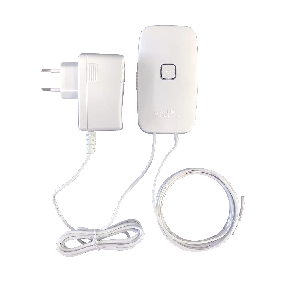 Leak sensor with power adapter for wireless leak switch system