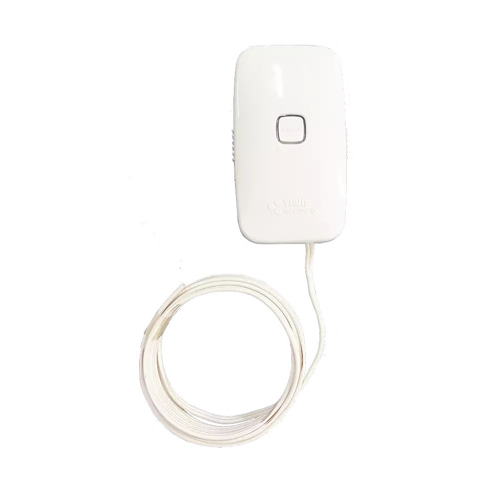 Leak sensor with battery for wireless leak switch system